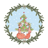 Sticker Weihnachten zusammen