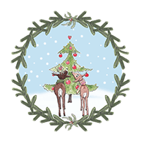 Sticker Weihnachten zusammen